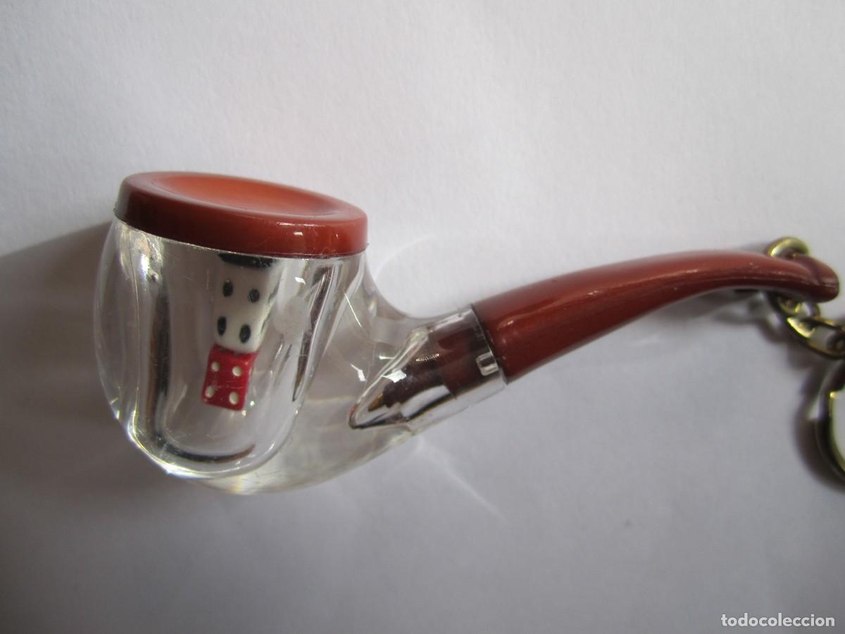 Coleccionismo de llaveros: llavero pipa de fumar con dados - Foto 2