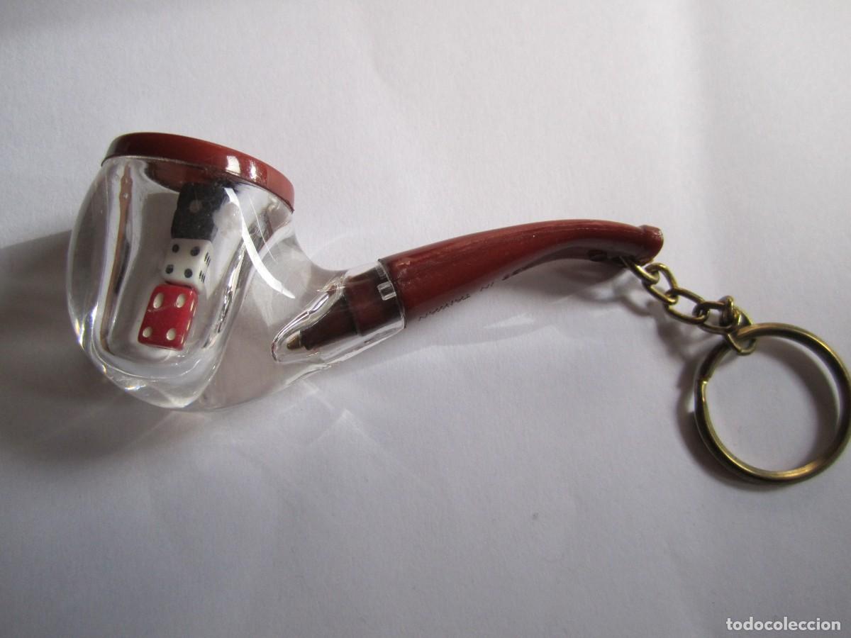 Coleccionismo de llaveros: llavero pipa de fumar con dados - Foto 3
