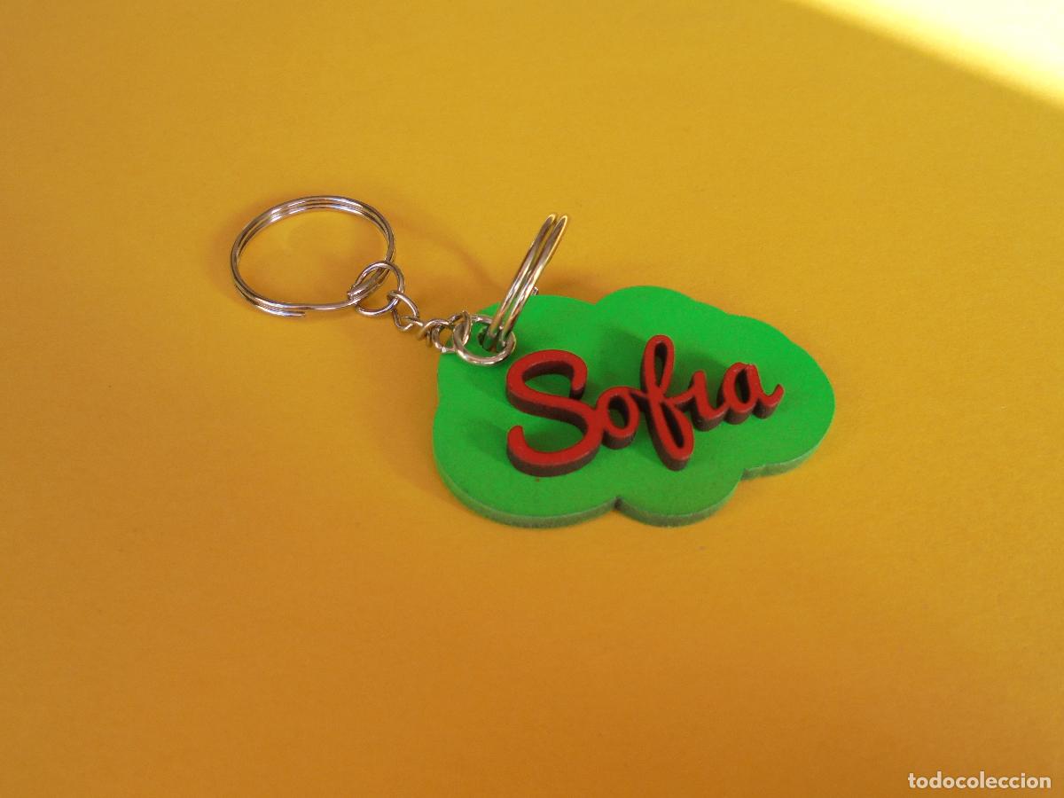 Coleccionismo de llaveros: LLAVERO PERSONALIZADO CON NOMBRE EN MADERA - SOFIA - PINTADO A MANO - REGALO ORIGINAL