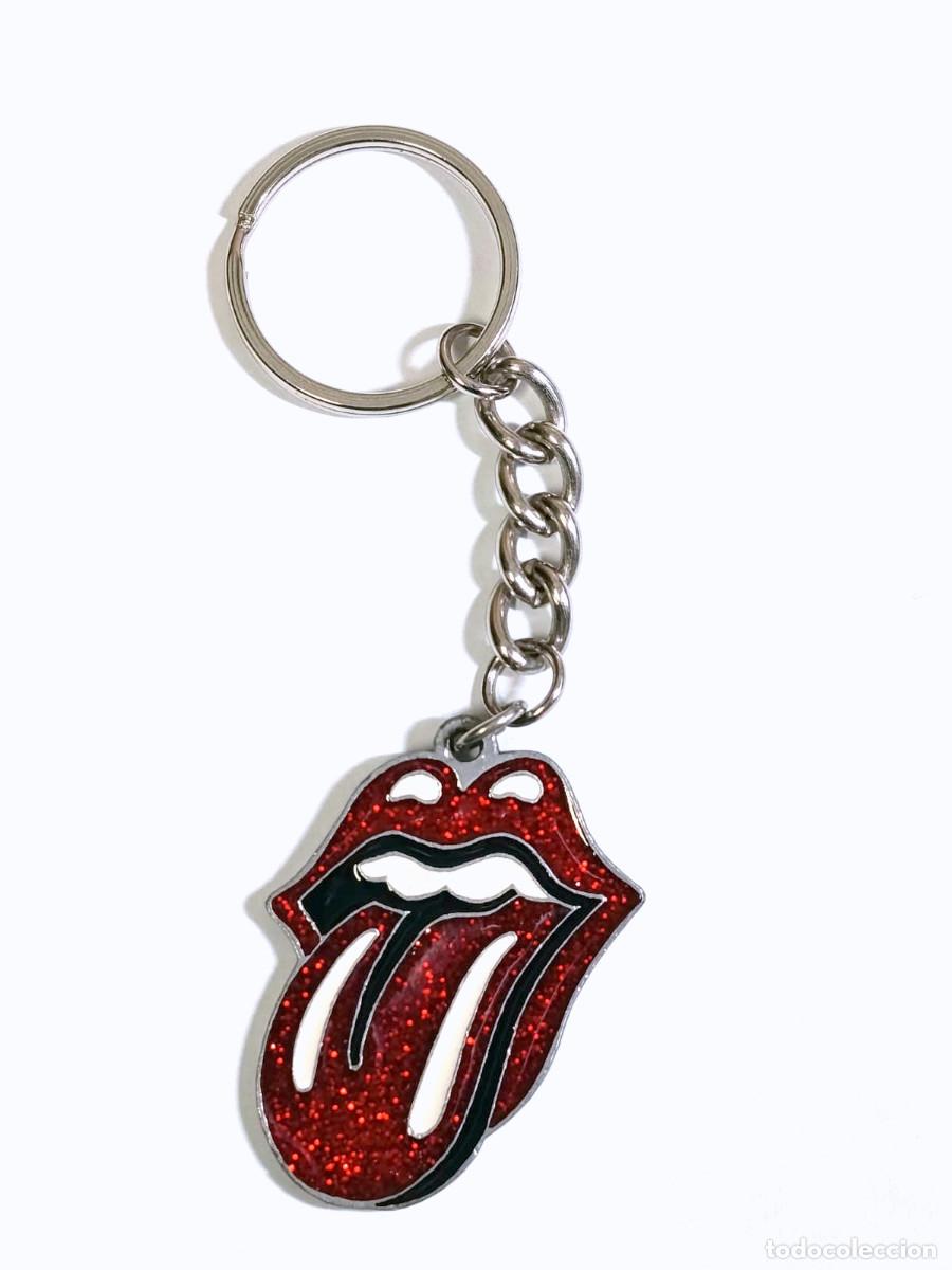 Coleccionismo de llaveros: Llavero del Ic&oacute;nico emblema de The Rolling Stones lengua roja brillante, Musidor B.V. 2002, U.S.A.