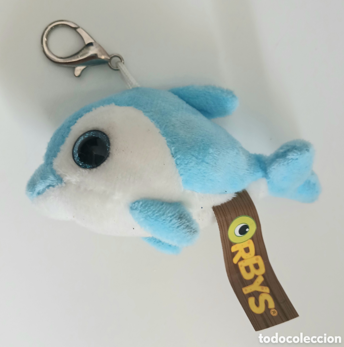 Coleccionismo de llaveros: Llavero Peluche Delf&iacute;n Azul Orbys - Wild Planet - Ojos Grandes