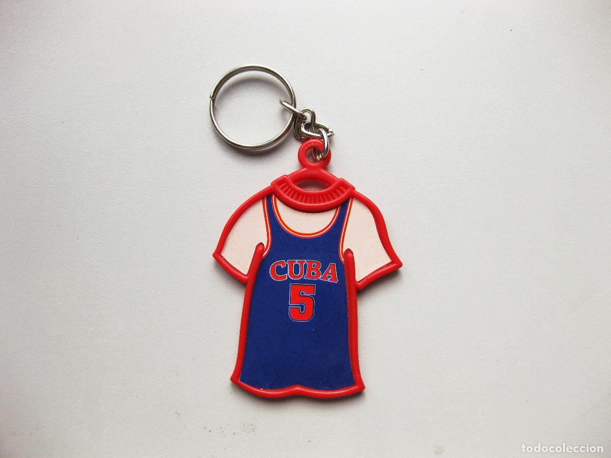 Coleccionismo de llaveros: LLAVERO PUBLICITARIO DE DANONE Y LA CAMISETA DE CUBA N&ordm; 5. MUNDOBASKET ESPA&Ntilde;A 86