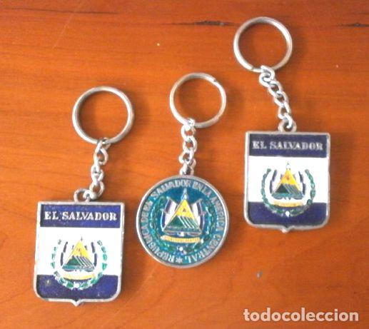 Coleccionismo de llaveros: Lote 3 Llaveros de la Republica de EL SALVADOR (A&ntilde;os 60) Centroam&eacute;rica - A&ntilde;os 60 met&aacute;lico