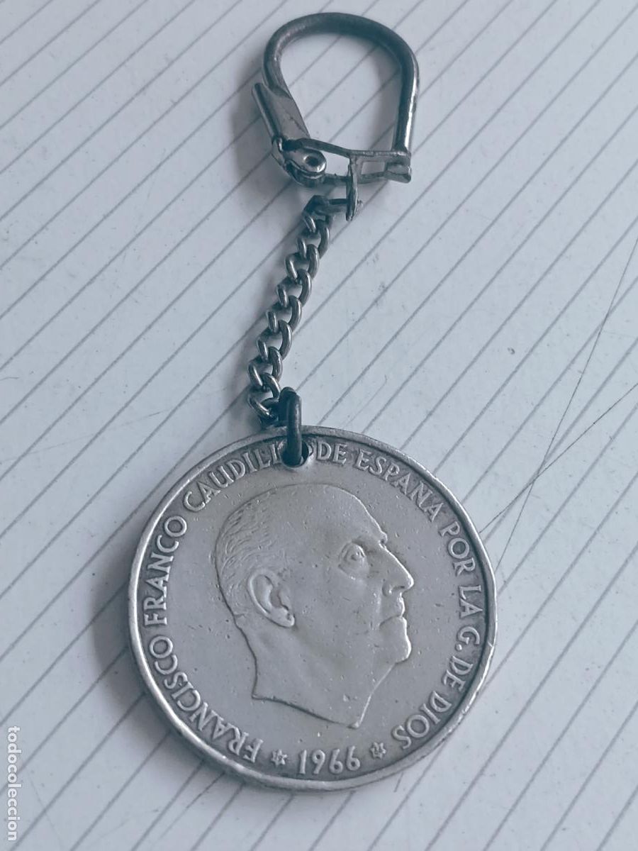 Coleccionismo de llaveros: 100 pesetas de plata de 1966 Francisco Franco, en llavero