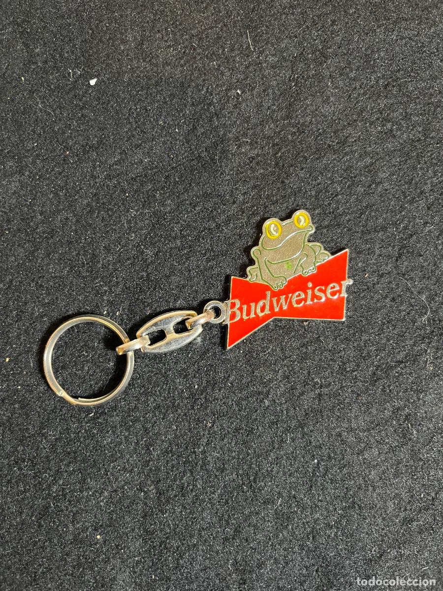Coleccionismo de llaveros: Llavero Budweiser Rana Vintage A&ntilde;os 90 Publicidad Cerveza Breweriana Metal