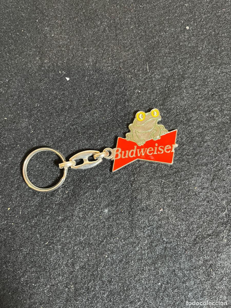 Collection of Keychains: Llavero Budweiser Rana Vintage A&ntilde;os 90 Publicidad Cerveza Breweriana Metal