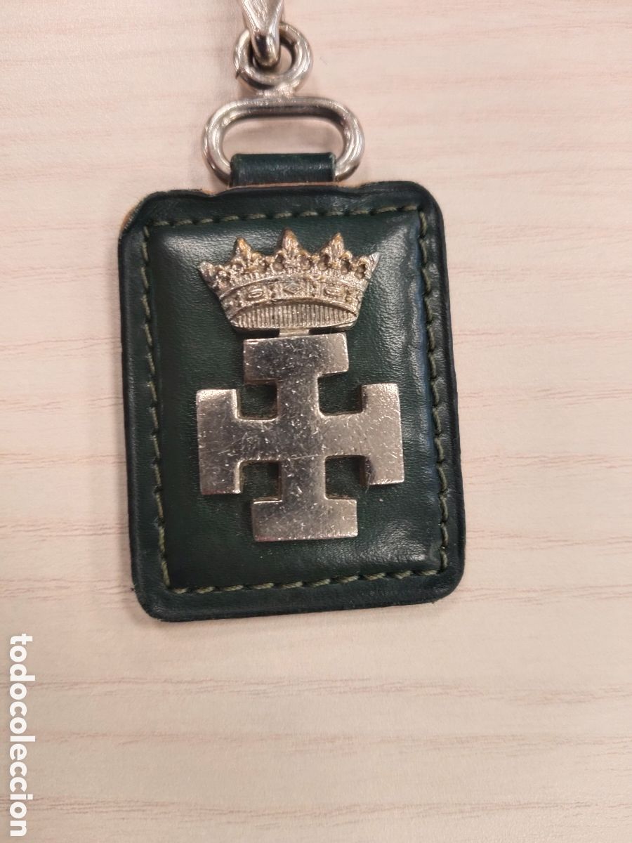 Collezionismo di Portachiavi: ANTIGUO LLAVERO DE LA OJE JUVENTUDES DE FALANGE ESPA&Ntilde;OLA CON CORONA IMPERIAL SOBRE PIEL - la parte d