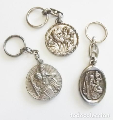 Collectionnisme de portes-cl&eacute;s: LOTE LLAVEROS DE SAN CRIST&Oacute;BAL CON PUBLICIDAD ESTILO MEDALLA LLAVERO RELIGI&Oacute;N CRISTIANA CRISTIANISMO