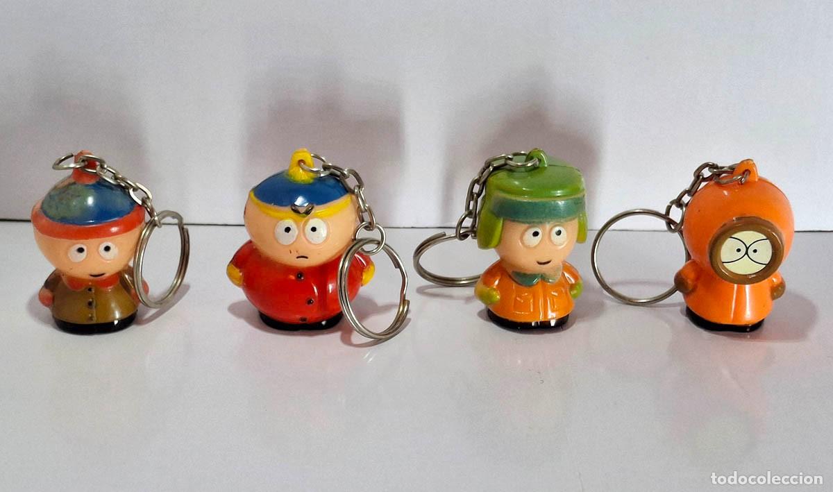 Coleccionismo de llaveros: 4 Llaveros de Stan Marsh, Eric Cartman, Kyle Broflovski y Kenny McCormick de la serie de televisi&oacute;n