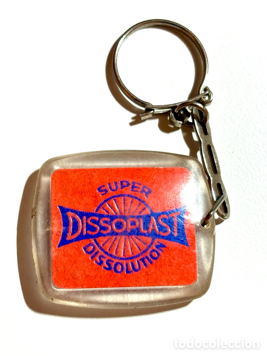 Collection of Keychains: Antiguo Llavero Publicitario Franc&eacute;s Dissoplast / Plastoplast &ndash; Vintage A&ntilde;os 60