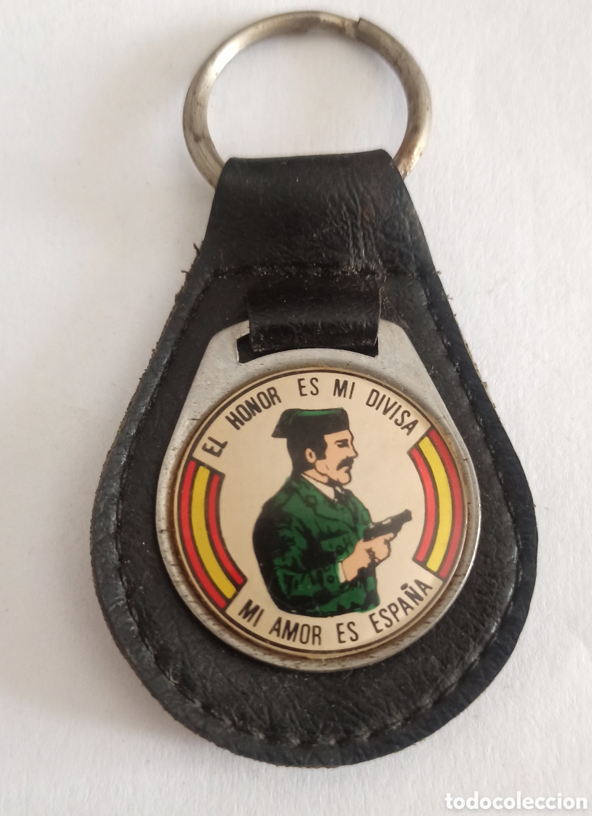 Coleccionismo de llaveros: Llavero piel/ metal Tejero