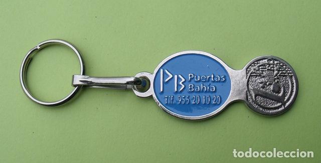 Coleccionismo de llaveros: Llavero Publicitario Puertas Bah&iacute;a - Moneda Carro Supermercado