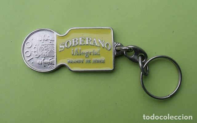 Coleccionismo de llaveros: Llavero Publicitario Brandy Soberano Gonzalez Byass - Moneda Carro Supermercado