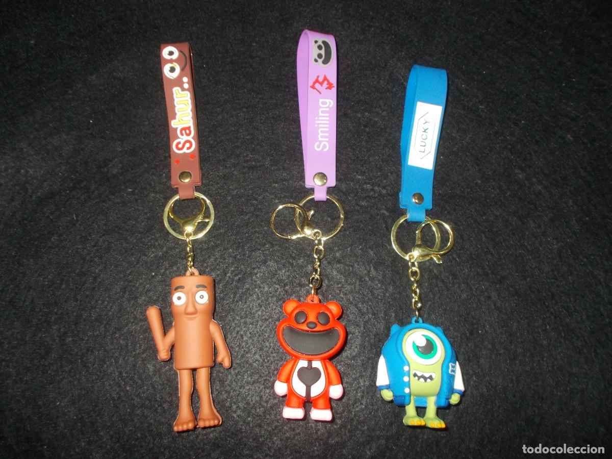 Coleccionismo de llaveros: 3 LLAVERO DE GOMA Personajes: Sahur Smiling Lucky. Figura Colgante Dibujos Animados Llaveros