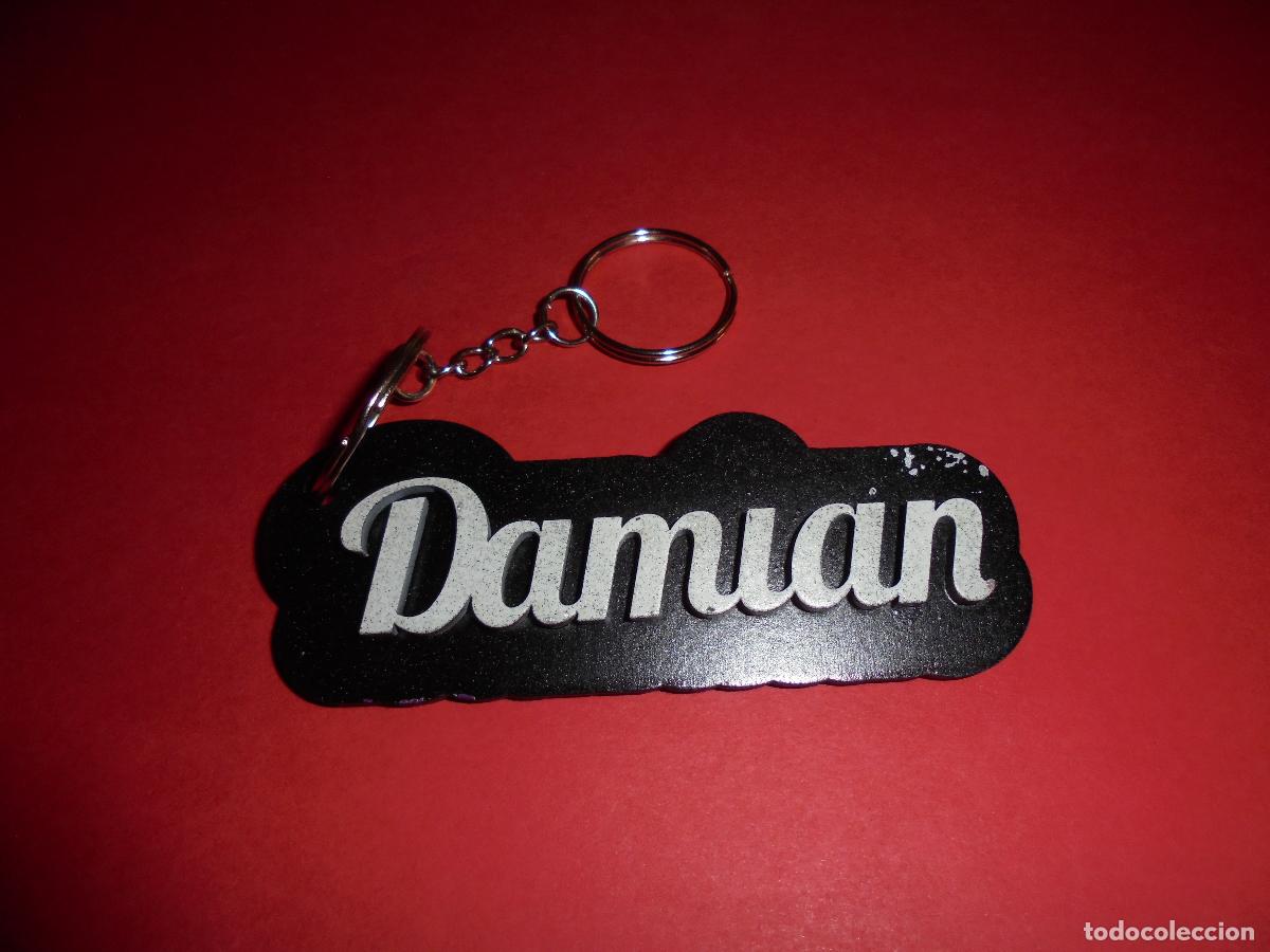 Coleccionismo de llaveros: LLAVERO PERSONALIZADO CON NOMBRE EN MADERA - DAMIAN - PINTADO A MANO - REGALO ORIGINAL