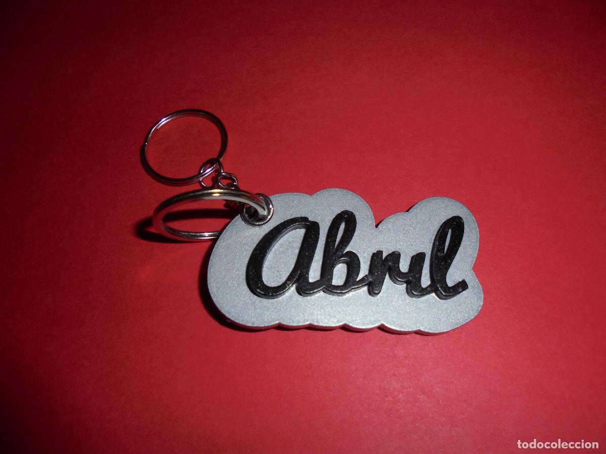 Coleccionismo de llaveros: LLAVERO PERSONALIZADO CON NOMBRE EN MADERA - ABRIL - PINTADO A MANO - REGALO ORIGINAL