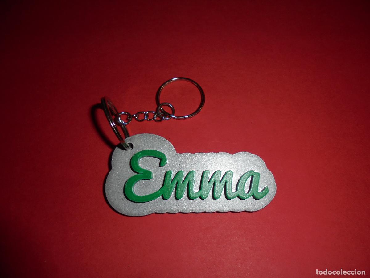 Coleccionismo de llaveros: LLAVERO PERSONALIZADO CON NOMBRE EN MADERA - EMMA - PINTADO A MANO - REGALO ORIGINAL