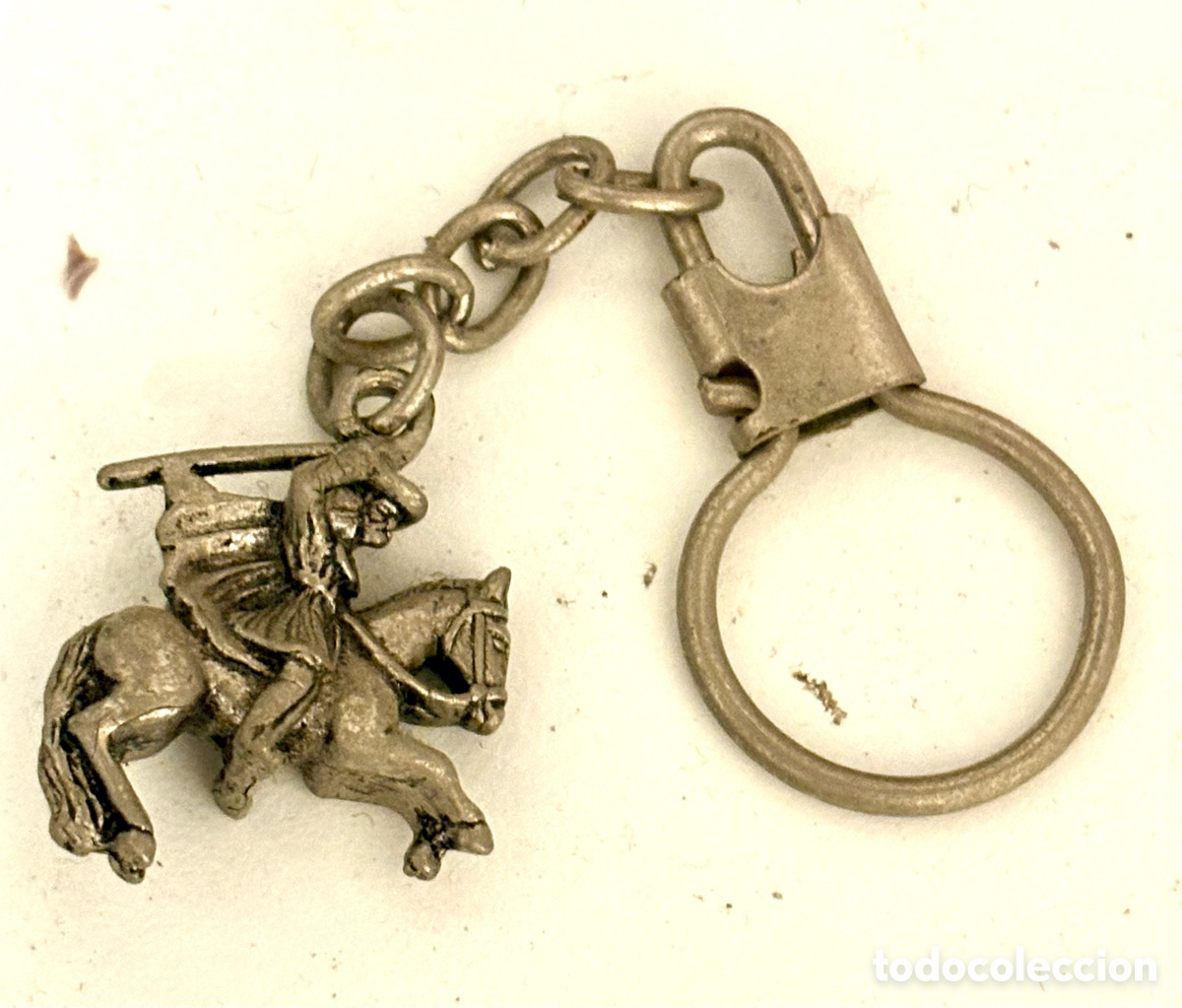 Colecionismo de porta-chaves: Llavero Vintage Metal Santiago Ap&oacute;stol a Caballo
