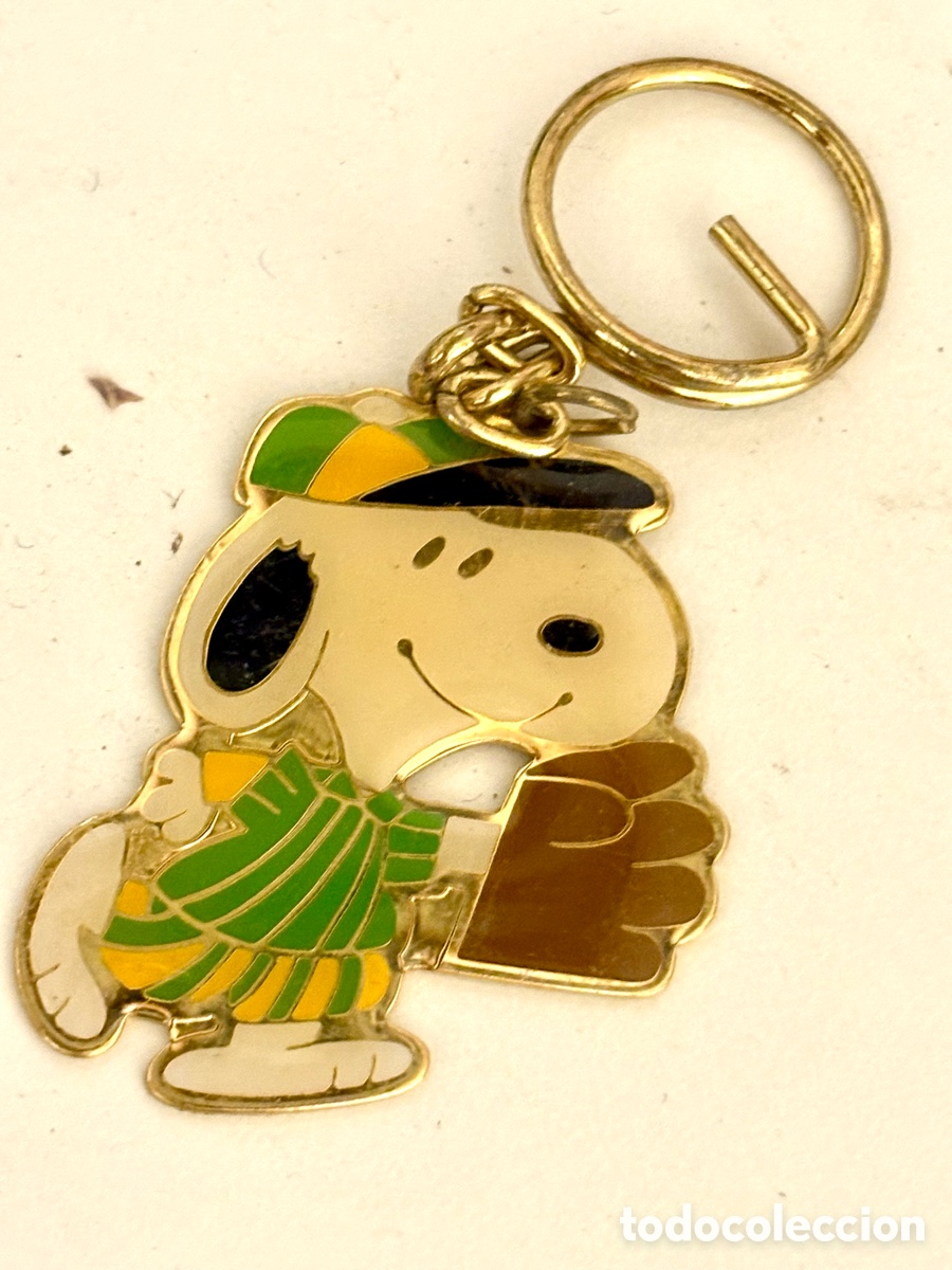 Coleccionismo de llaveros: Llavero Vintage Snoopy B&eacute;isbol - Metal Esmaltado Cloisonn&eacute; Peanuts
