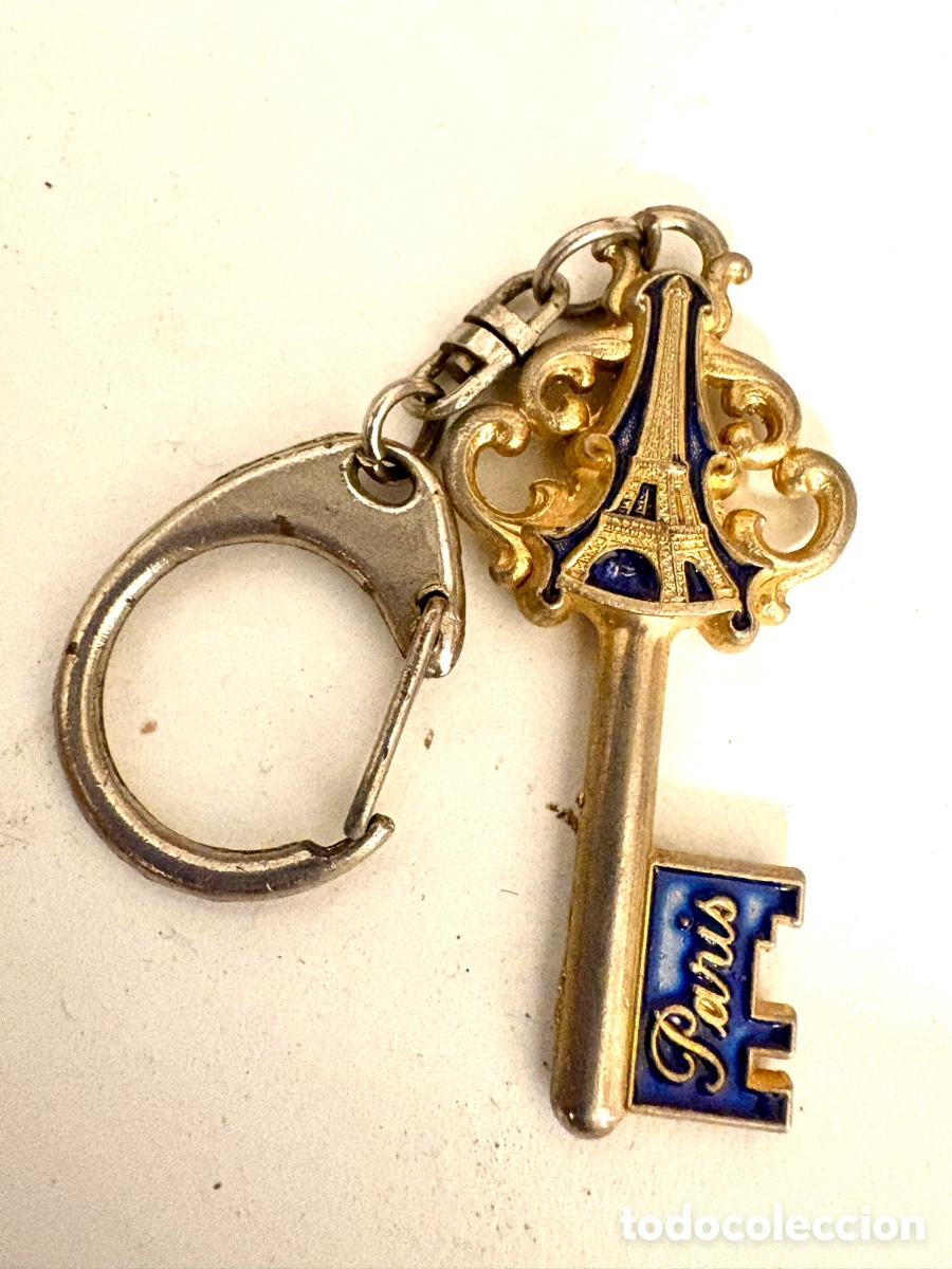 Collectionnisme de portes-cl&eacute;s: Llavero Vintage Par&iacute;s Colecci&oacute;n - Silueta Llave Antigua con Torre Eiffel