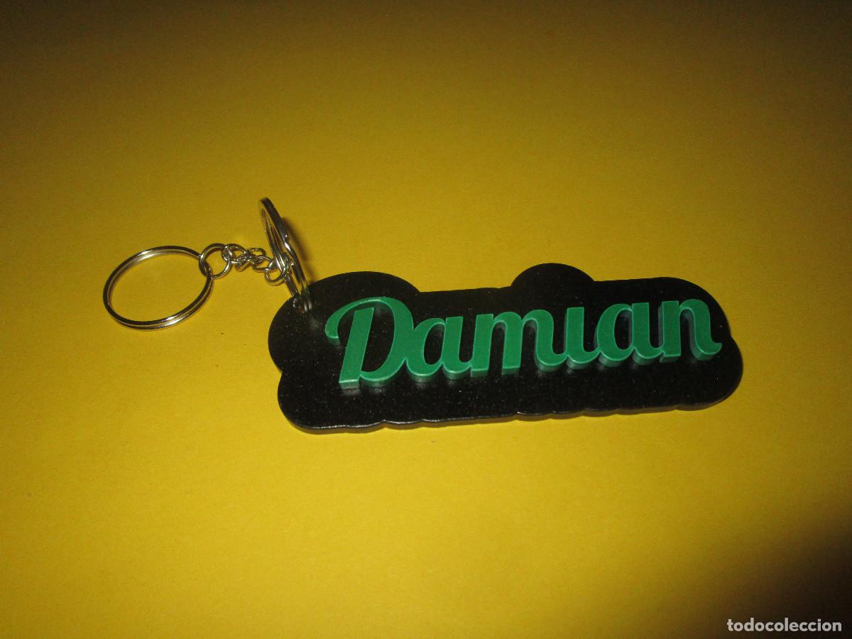 Coleccionismo de llaveros: LLAVERO PERSONALIZADO CON NOMBRE EN MADERA - DAMIAN - PINTADO A MANO - REGALO ORIGINAL