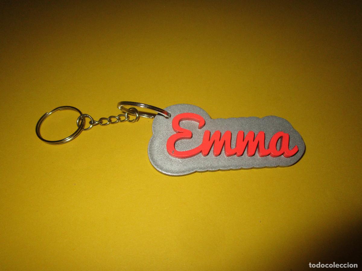 Coleccionismo de llaveros: LLAVERO PERSONALIZADO CON NOMBRE EN MADERA - EMMA - PINTADO A MANO - REGALO ORIGINAL