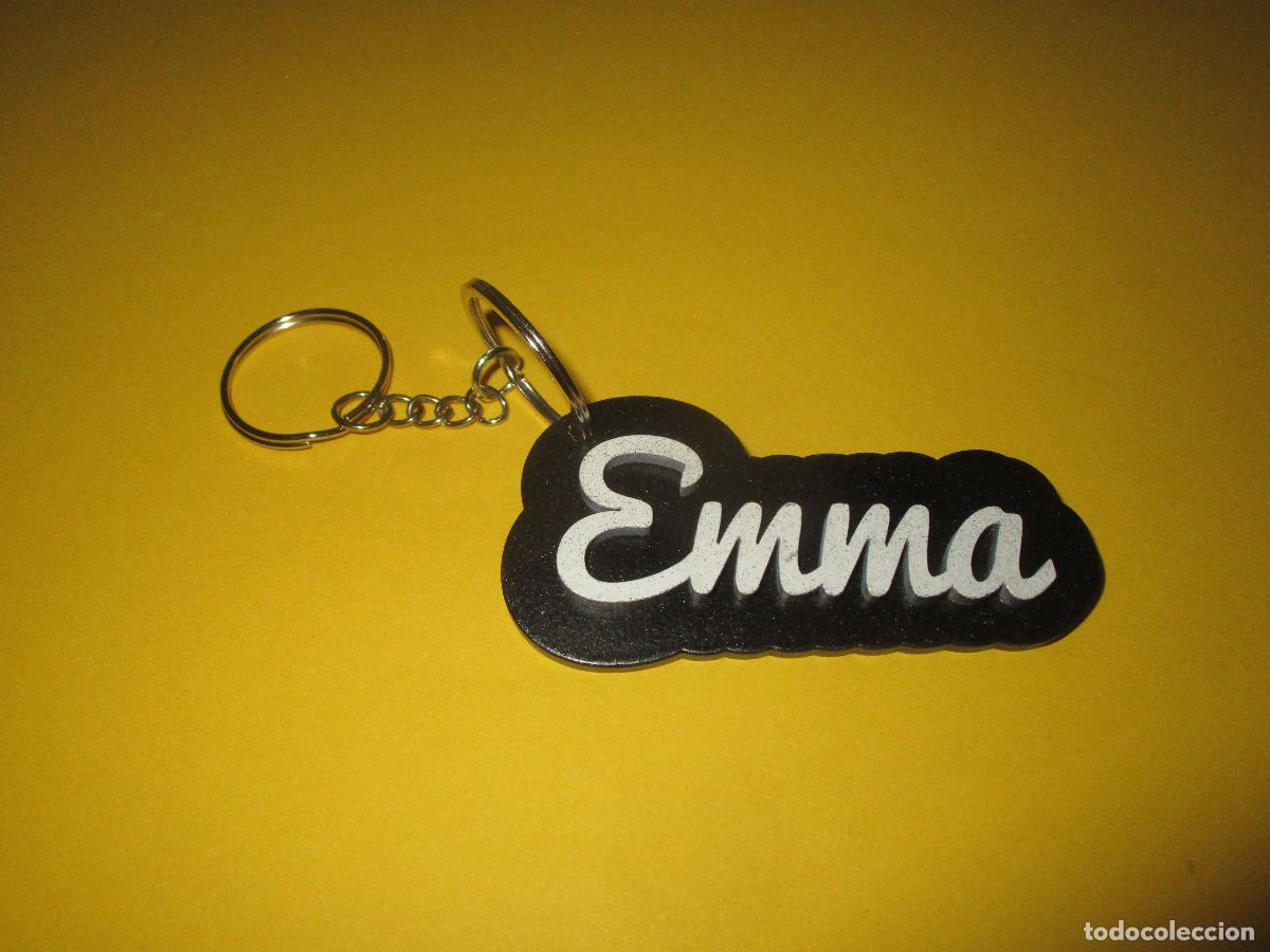 Coleccionismo de llaveros: LLAVERO PERSONALIZADO CON NOMBRE EN MADERA - EMMA - PINTADO A MANO - REGALO ORIGINAL