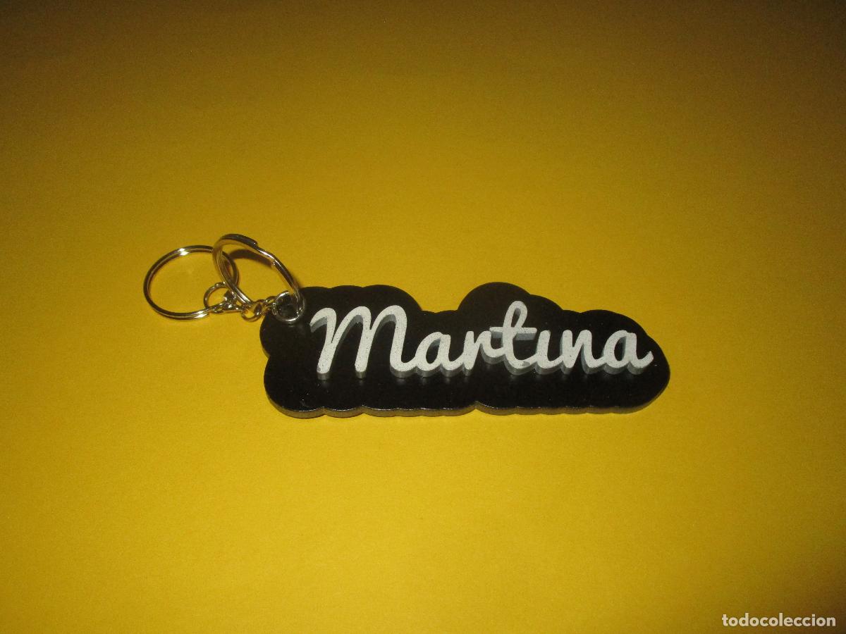 Coleccionismo de llaveros: LLAVERO PERSONALIZADO CON NOMBRE EN MADERA - MARTINA - PINTADO A MANO - REGALO ORIGINAL