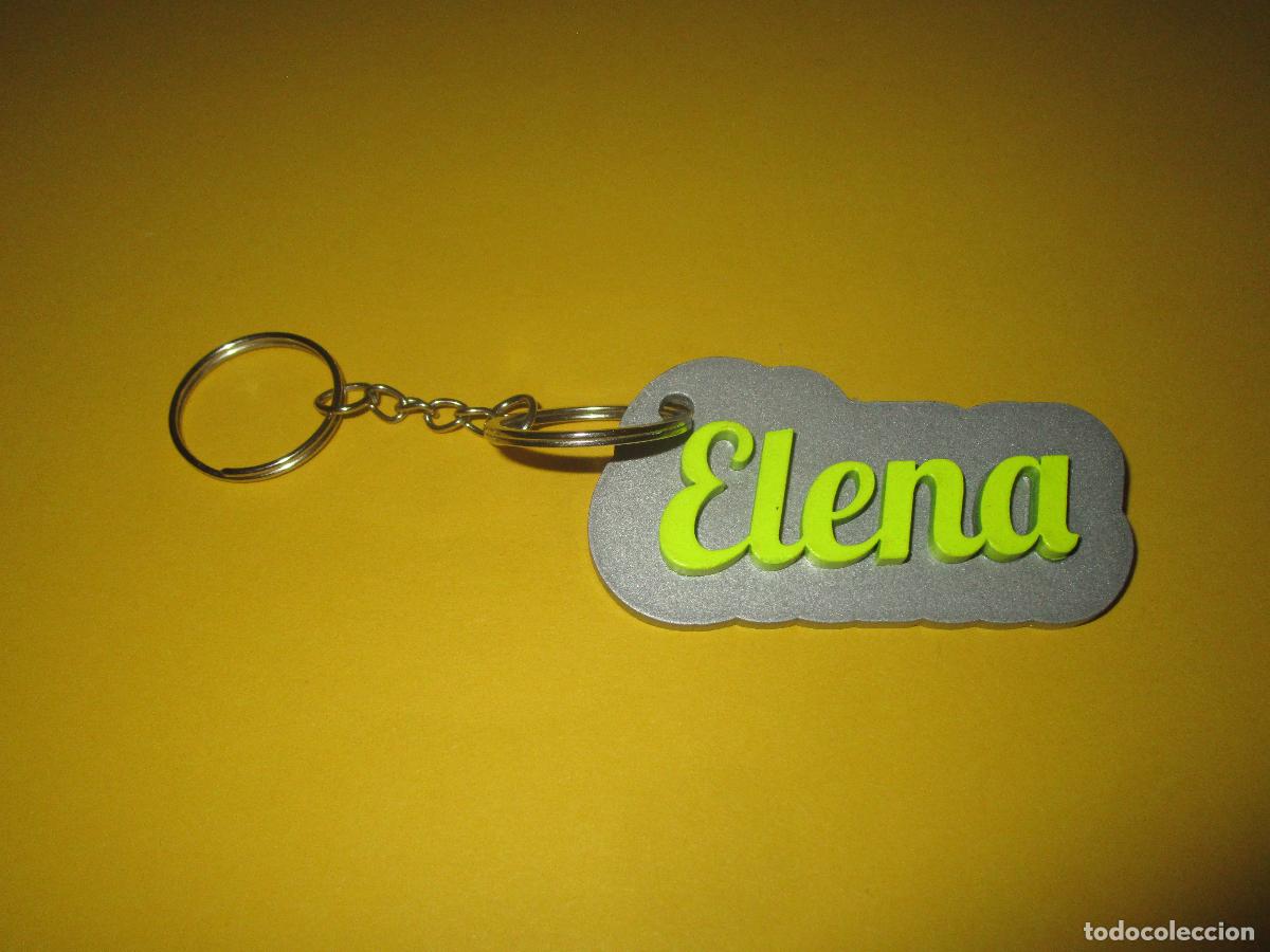 Coleccionismo de llaveros: LLAVERO PERSONALIZADO CON NOMBRE EN MADERA - ELENA - PINTADO A MANO - REGALO ORIGINAL