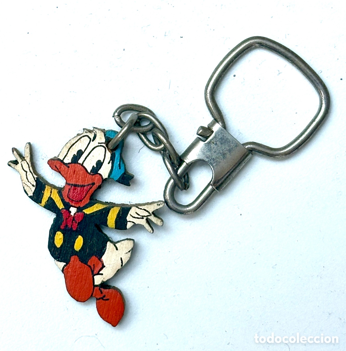 Collection of Keychains: Llavero Vintage Pato Donald - Madera Artesanal A&ntilde;os 70/80