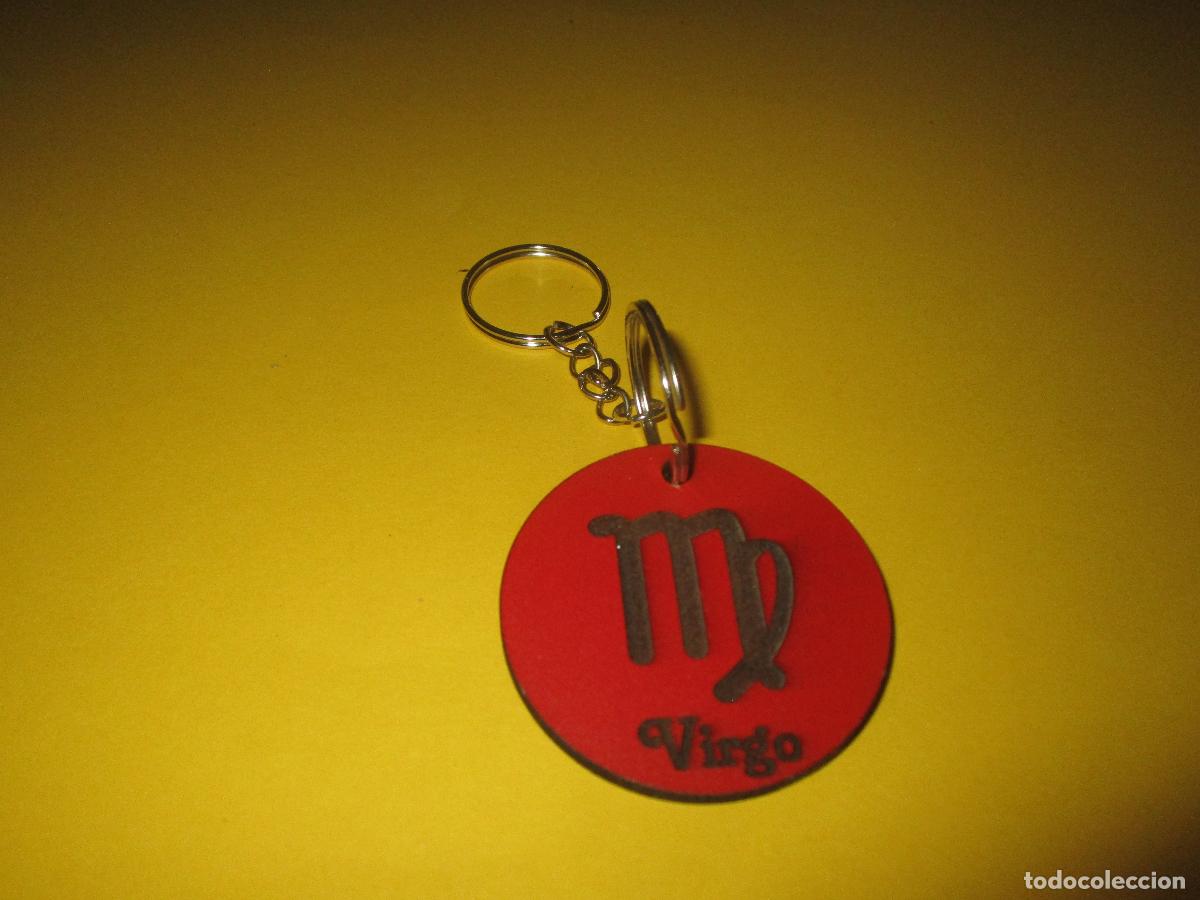 Collectionnisme de portes-cl&eacute;s: LLAVERO VIRGO MADERA NATURAL - SIGNO DEL ZODIACO - ARTESANAL - REGALO