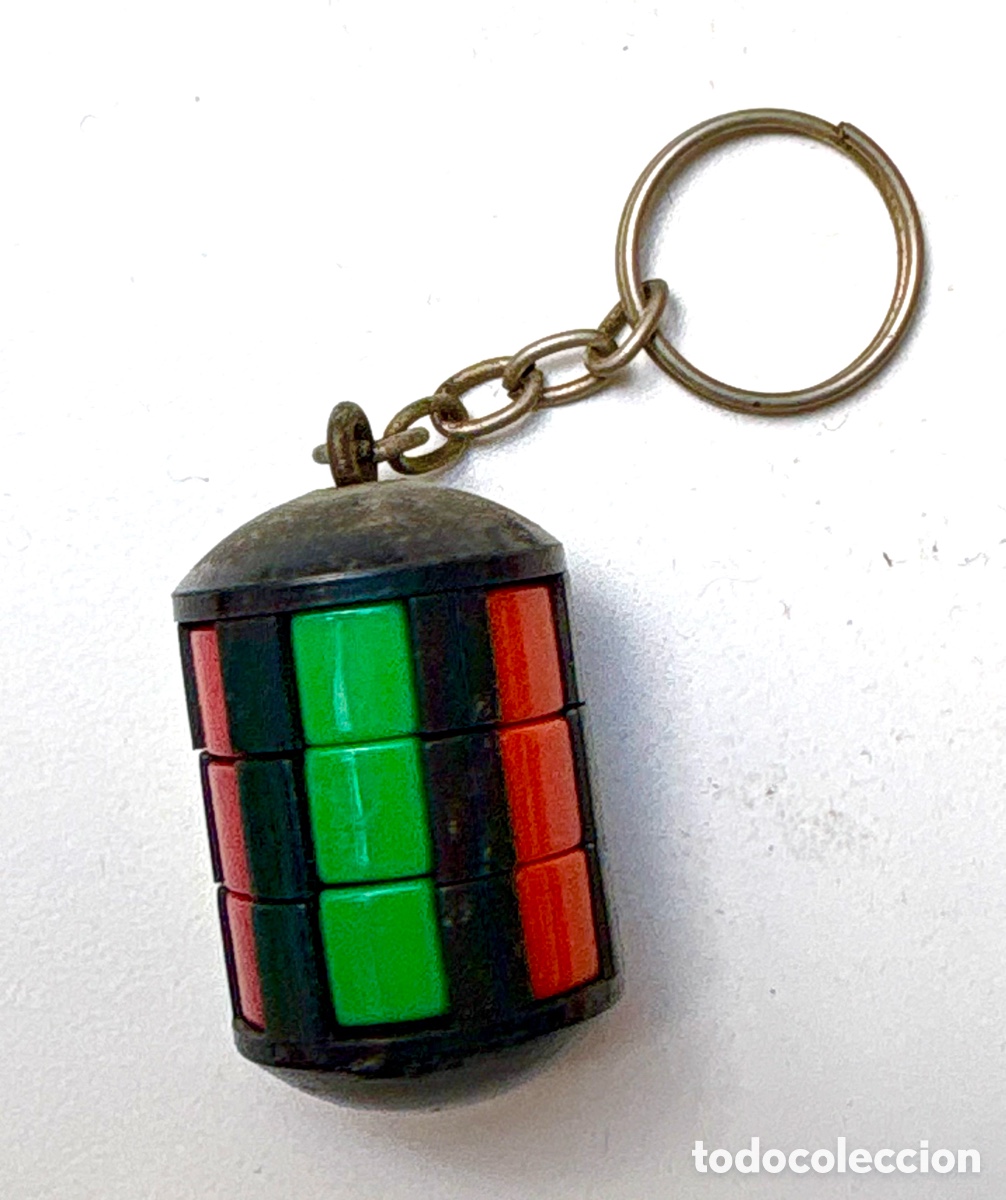 Coleccionismo de llaveros: Llavero puzzle cilindro, estilo Rubik de los a&ntilde;os 80
