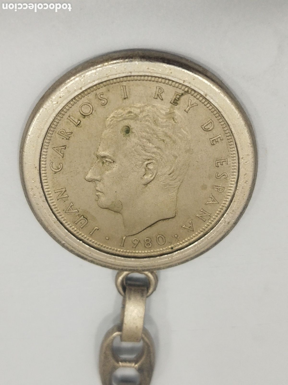 Colecionismo de porta-chaves: ANTIGUO LLAVERO CON MONEDA DE 100 PESETAS 1980 MUNDIAL 82