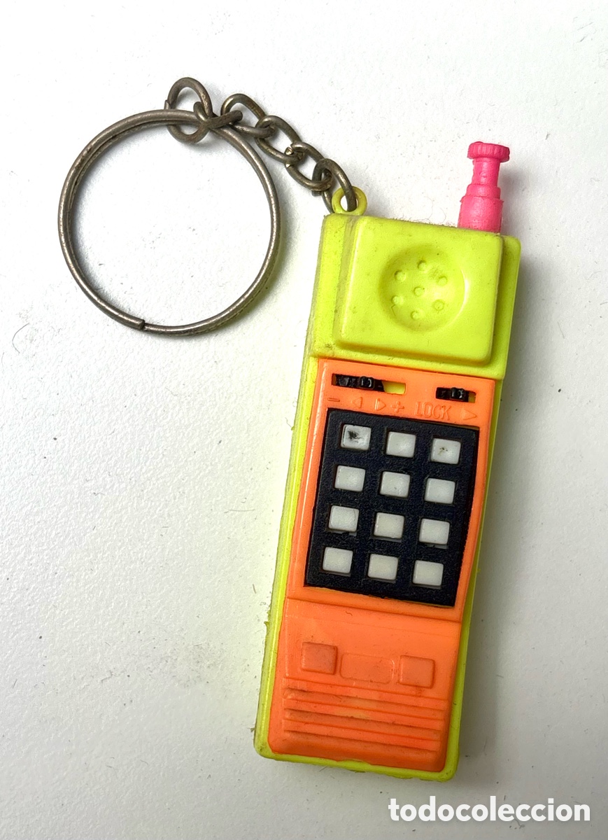 Coleccionismo de llaveros: Llavero Vintage Tel&eacute;fono M&oacute;vil Ladrillo Ne&oacute;n A&ntilde;os 90 - Retro Colecci&oacute;n (Made in Taiwan)