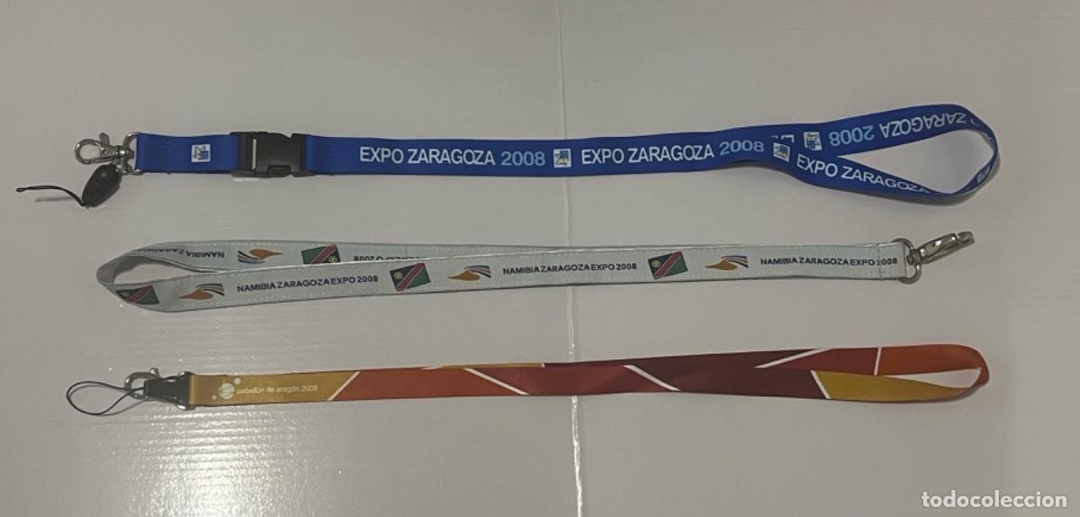 Coleccionismo de llaveros: 3 Lanyard EXPO ZARAGOZA 2008 pabell&oacute;n NAMIBIA pabell&oacute;n ARAGON