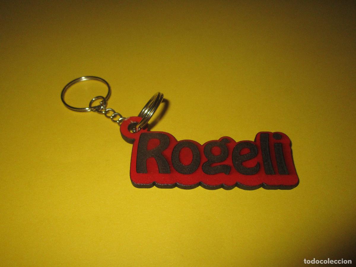 Coleccionismo de llaveros: LLAVERO PERSONALIZADO DE MADERA GRABADO CON NOMBRE - ROGELI - ARTESANAL