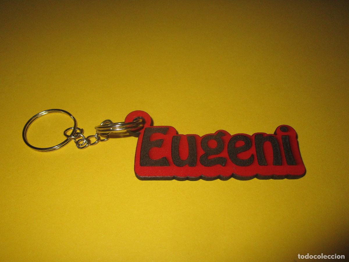 Coleccionismo de llaveros: LLAVERO PERSONALIZADO DE MADERA GRABADO CON NOMBRE - EUGENI - ARTESANAL