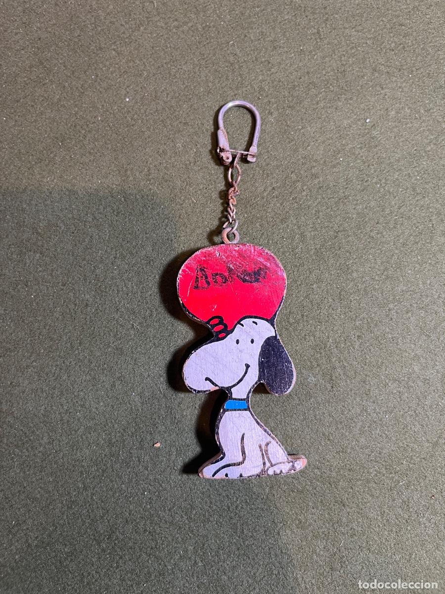 Collectionnisme de portes-cl&eacute;s: Llavero vintage Snoopy de madera con globo Peanuts United Feature Syndicate a&ntilde;os 70-80