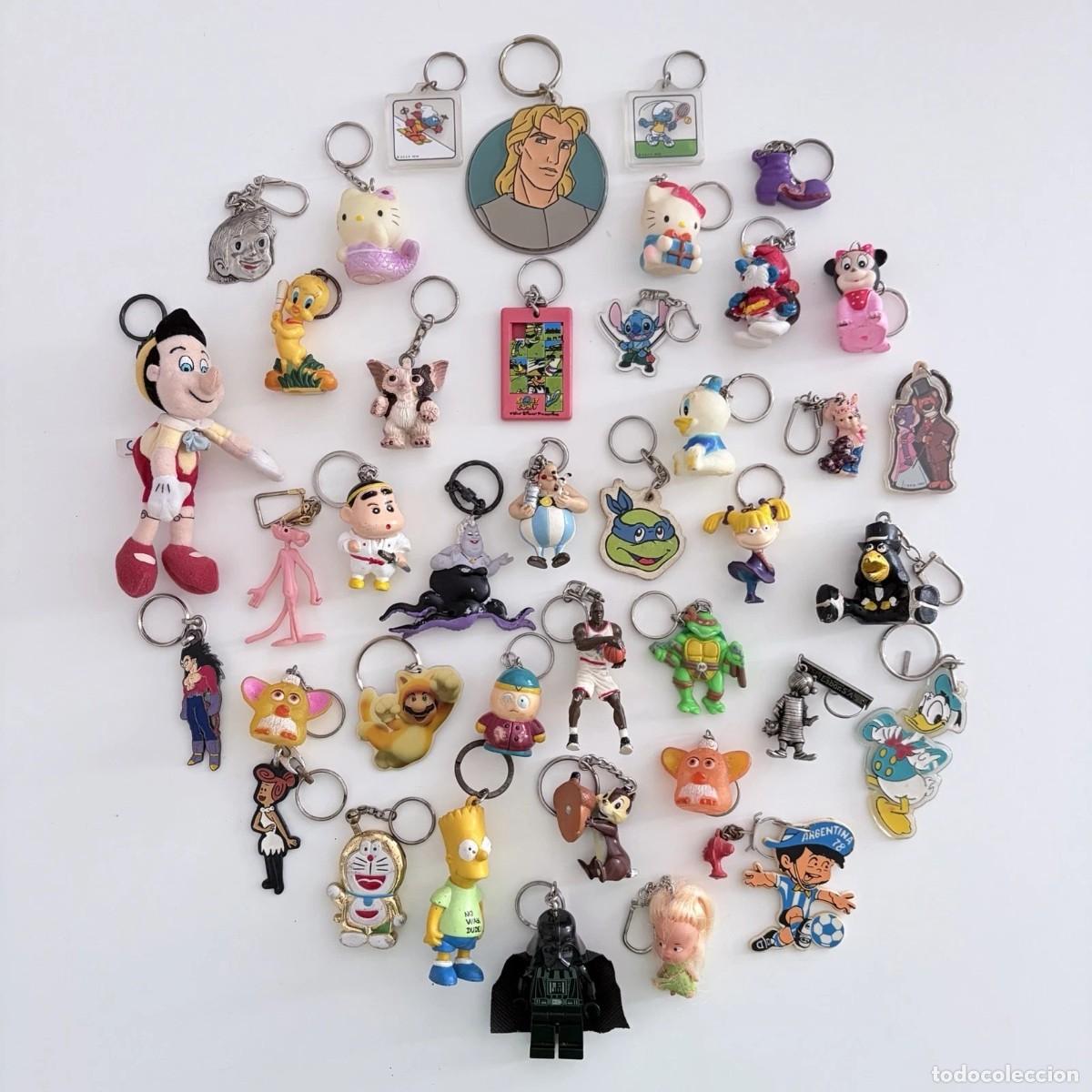 Collectionnisme de portes-cl&eacute;s: Gran Lote llaveros keychains PVC vintage f 80-90s TV Cartoons Disney etc dibujos animados