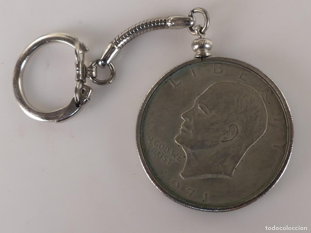 Coleccionismo de llaveros: LLAVERO DE COLECCION -CON MONEDA DE ONE DOLLAR DE ESTADOS UNIDOS A&Ntilde;O 1971