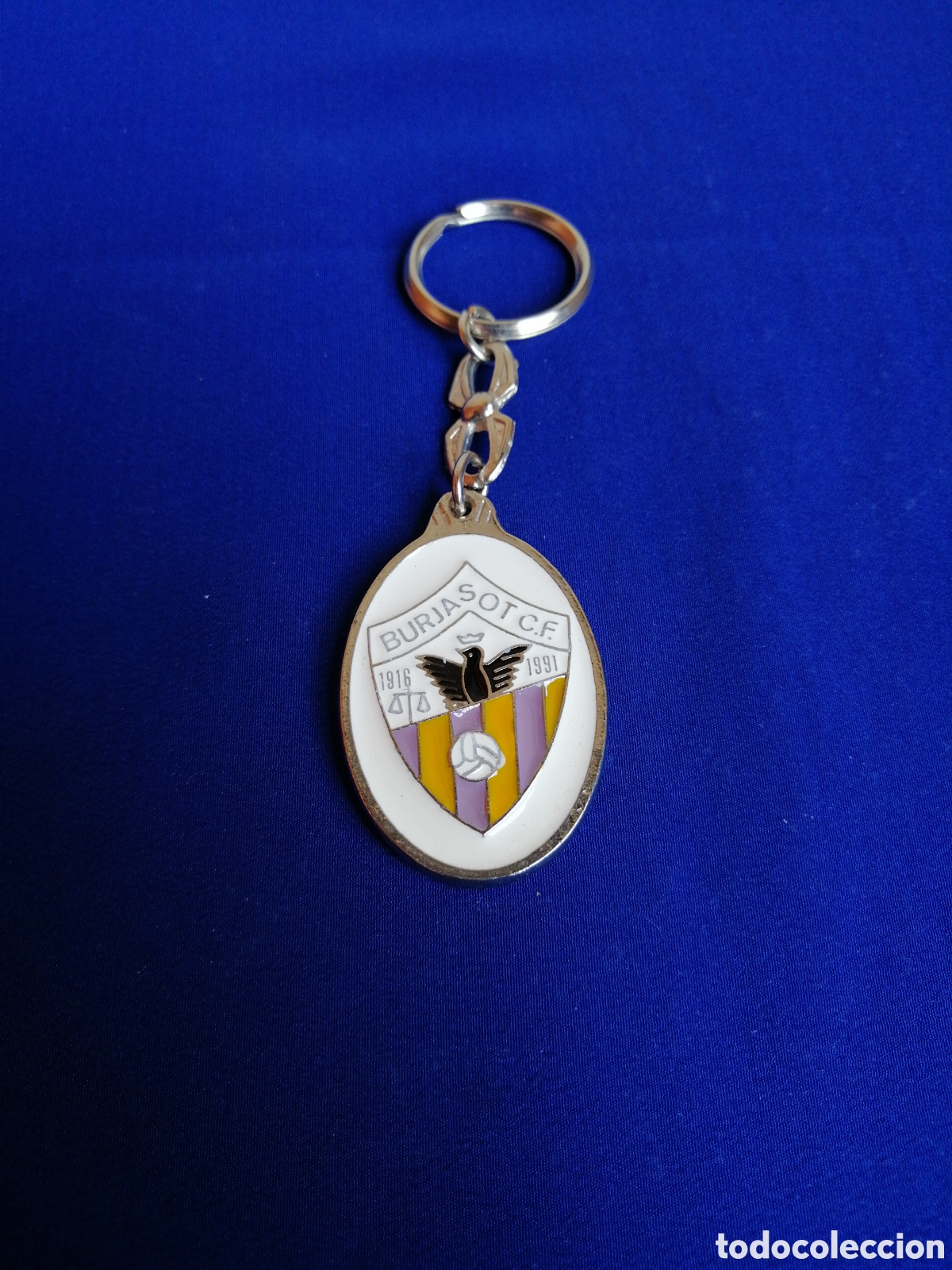 Colecionismo de porta-chaves: BURJASOT CLUB DE F&Uacute;TBOL 75 ANIVERSARIO 1916 - 1991 LLAVERO