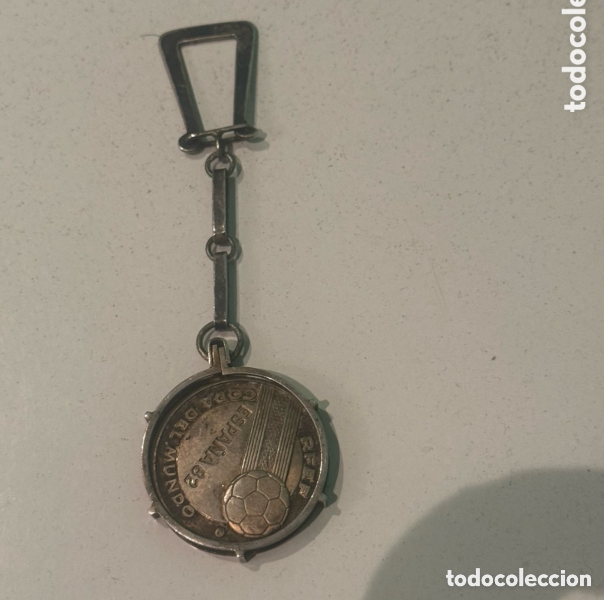 Coleccionismo de llaveros: Llavero antiguo Espa&ntilde;a 82 Mundial de F&uacute;tbol &ndash; Soporte de plata