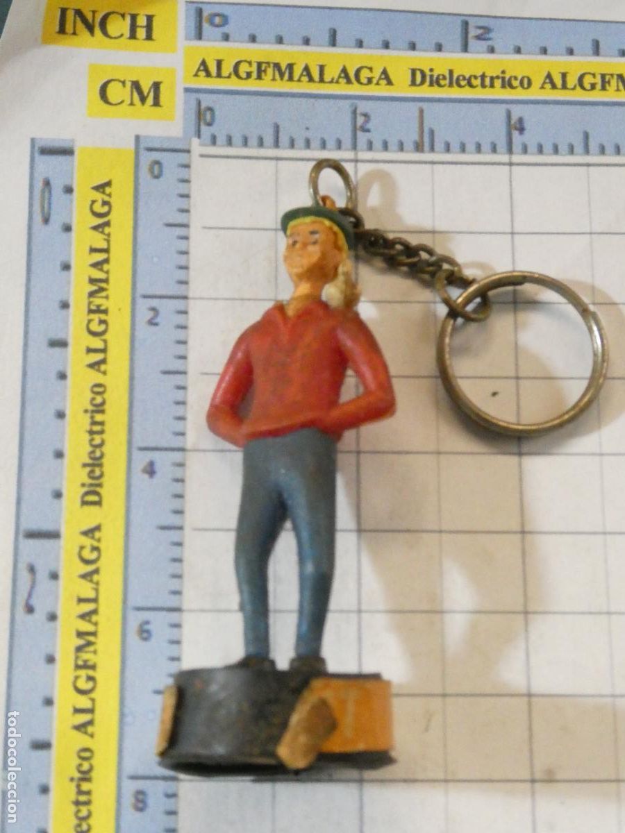 Coleccionismo de llaveros: LLAVERO DE FIGURITAS MINIATURAS. HOMBRE MUCHACHO CON P&Aacute;JARO EN HOMBRO. PERSONAJE A DETERMINAR