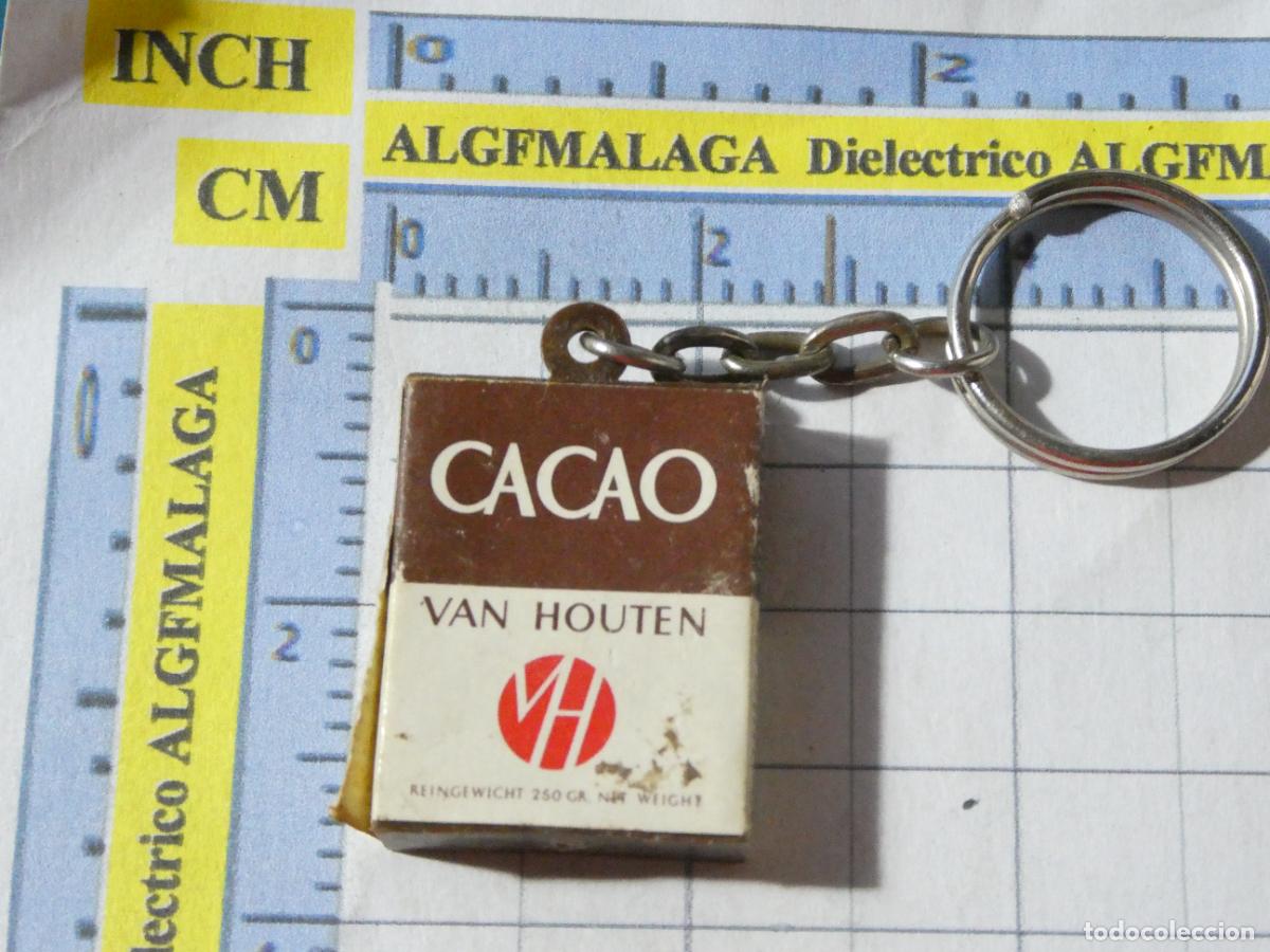 Coleccionismo de llaveros: LLAVERO DE MINIATURAS FIGURITAS. PAQUETE CACAO EN POLVO VAN HOUTEN