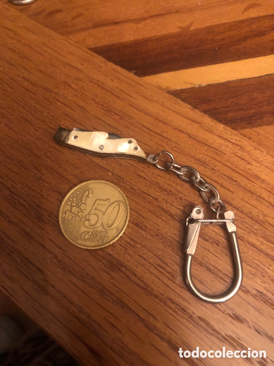 Colecionismo de porta-chaves: LLAVERO NAVAJA EN MINIATURA CON EMPU&Ntilde;ADURA DE N&Aacute;CAR