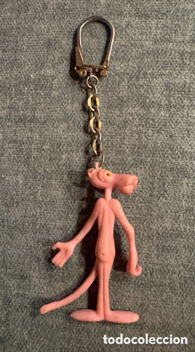 Coleccionismo de llaveros: (L968) Llavero Vintage Pantera Rosa - Figura de Pl&aacute;stico Duro / R&iacute;gido A&ntilde;os 70/80 - Colecci&oacute;n Retro