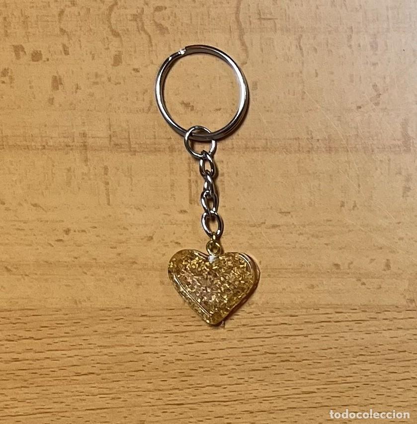 Coleccionismo de llaveros: Llavero Coraz&oacute;n Artesanal Dorado