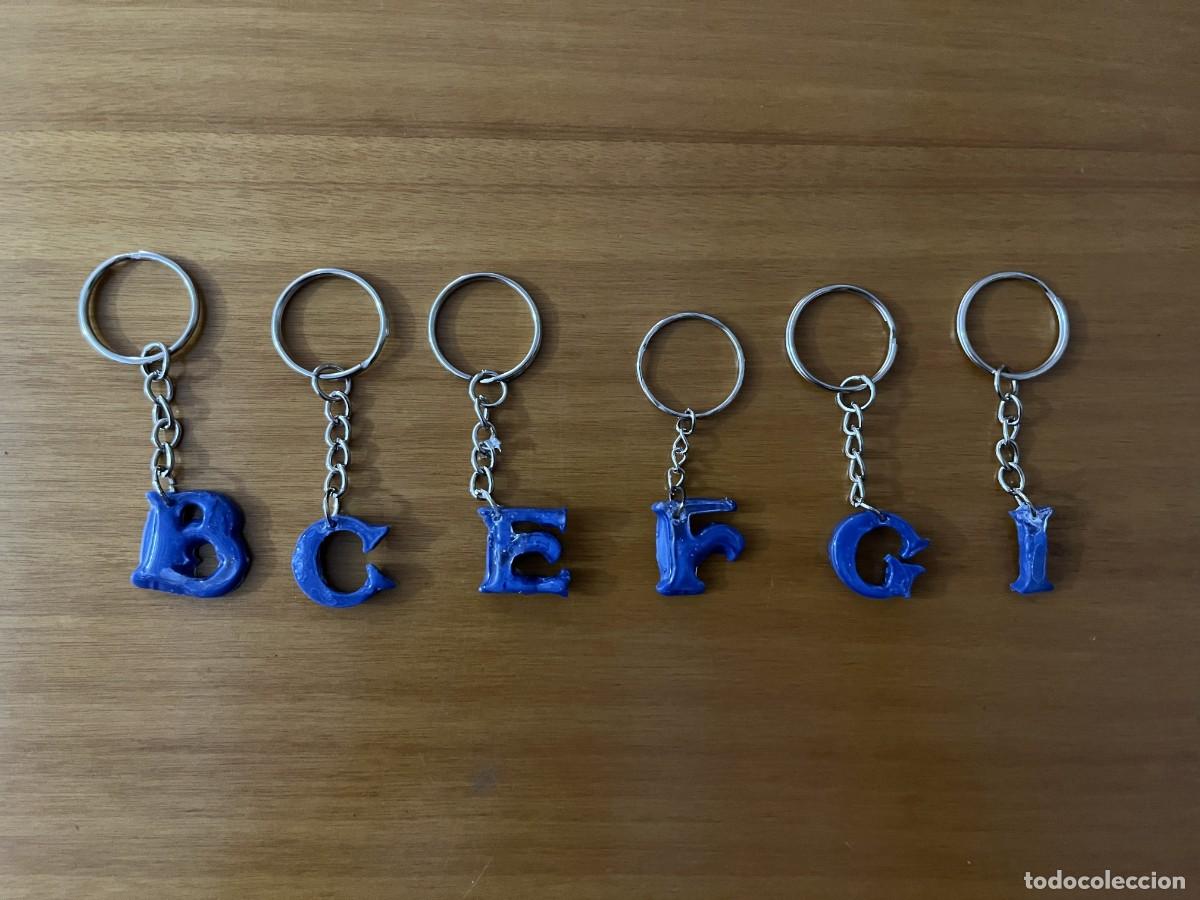 Coleccionismo de llaveros: Llaveros Artesanales inicial azul