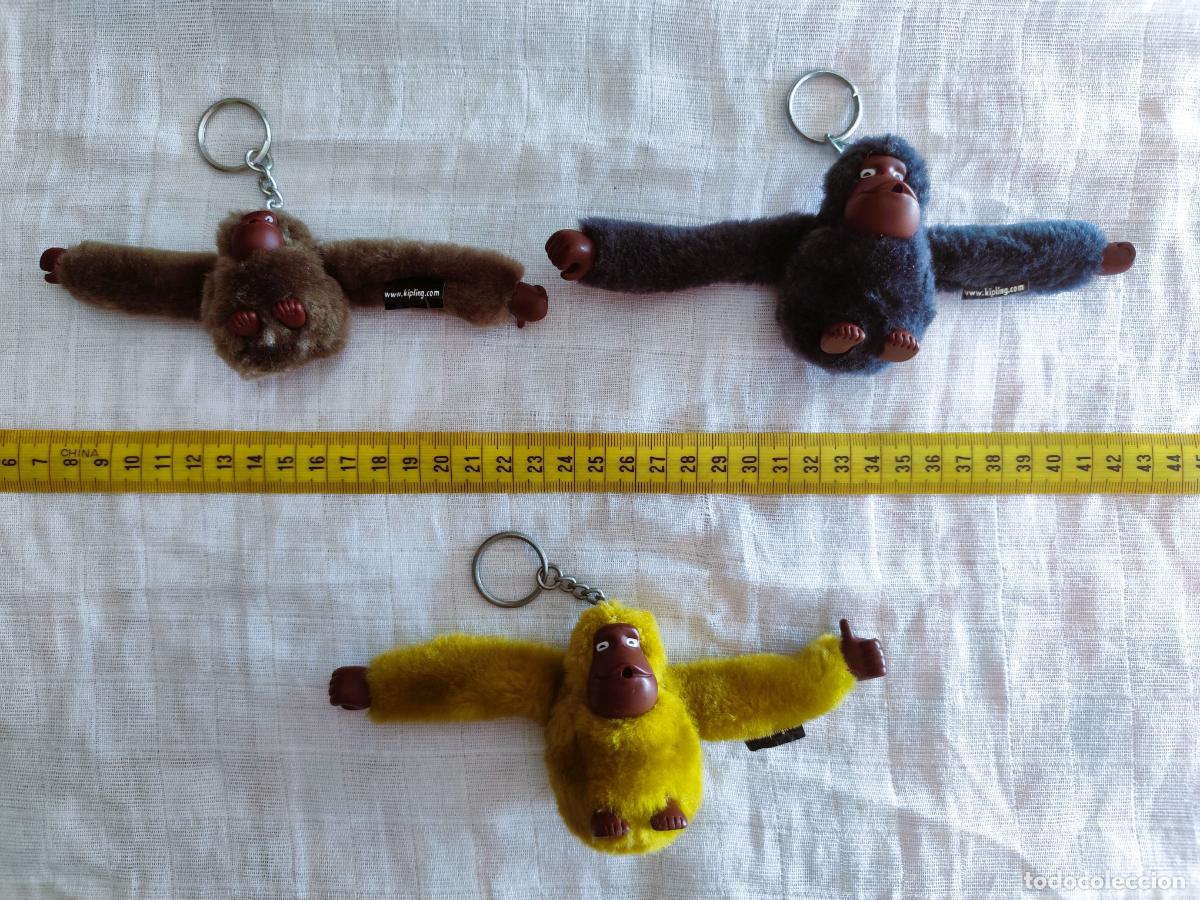 Coleccionismo de llaveros: Lote de 3 Llaveros Monitos Kipling: Azul + Marr&oacute;n + Amarillo Verdoso.