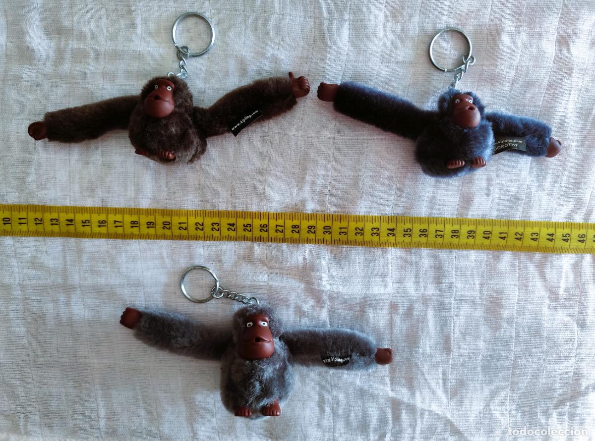 Coleccionismo de llaveros: Lote de 3 Llaveros Monitos Kipling: Gris + Azul + Marr&oacute;n